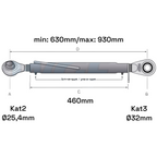 Oberlenker Kat 2-3 (30 To.) M36x3mm / 630-930mm