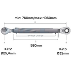 Oberlenker Kat 2-3 (30 To.) M36x3mm / 760-1060mm