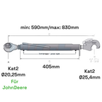 Oberlenker Fanghaken Kat 2-2 für John Deere M30x3,5mm / 590-830mm (24 To.)