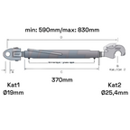 Fanghaken Oberlenker Gabelkopf  Kat 1-2 M30x3,5mm / 590-830mm (24 To.)