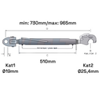 Fanghaken Oberlenker Gabelkopf  Kat 1-2 M30x3,5mm / 730-965mm (24 To.)