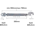 Fanghaken Oberlenker Gabelkopf  Kat 2-2 M30x3,5mm / 550-790mm (24 To.)