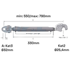 Fanghaken Oberlenker Gabelkopf  Kat 3-2 M30x3,5mm / 550-790mm (24 To.)