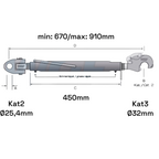 Fanghaken Oberlenker Gabelkopf  Kat 2-3 M30x3,5mm / 670-910mm (24 To.)