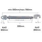 Fanghaken Oberlenker Gabelkopf  Kat 3-3 M30x3,5mm / 550-790mm (24 To.)