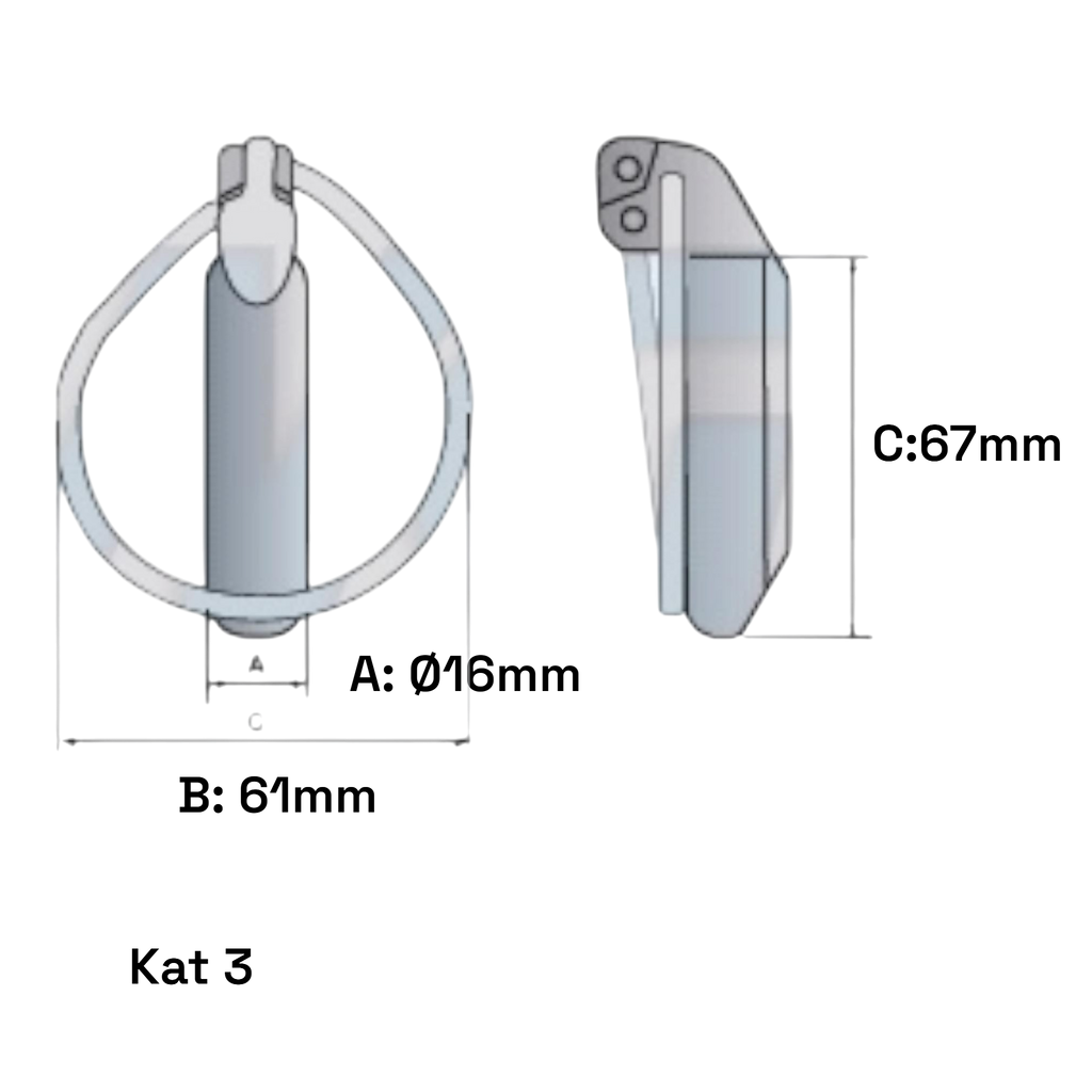 Klappstecker Unterlenker Kat 3 16x61mm Spezial Splint
