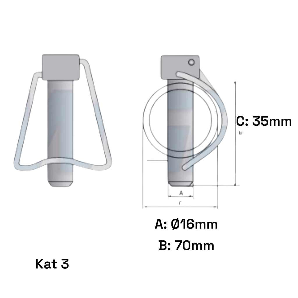 Rohrklappstecker BIG 16mm für Unterlenker Stabilisatoren