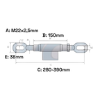 Spannschloß für Unterlenker verzinkt M22x2,5mm