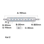 Ackerschiene Kat 2 781mm mit 9 Löchern Ø 20