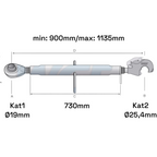 Oberlenker mit Fanghaken Kat 1-2 M30x3,5 / 900-1135mm
