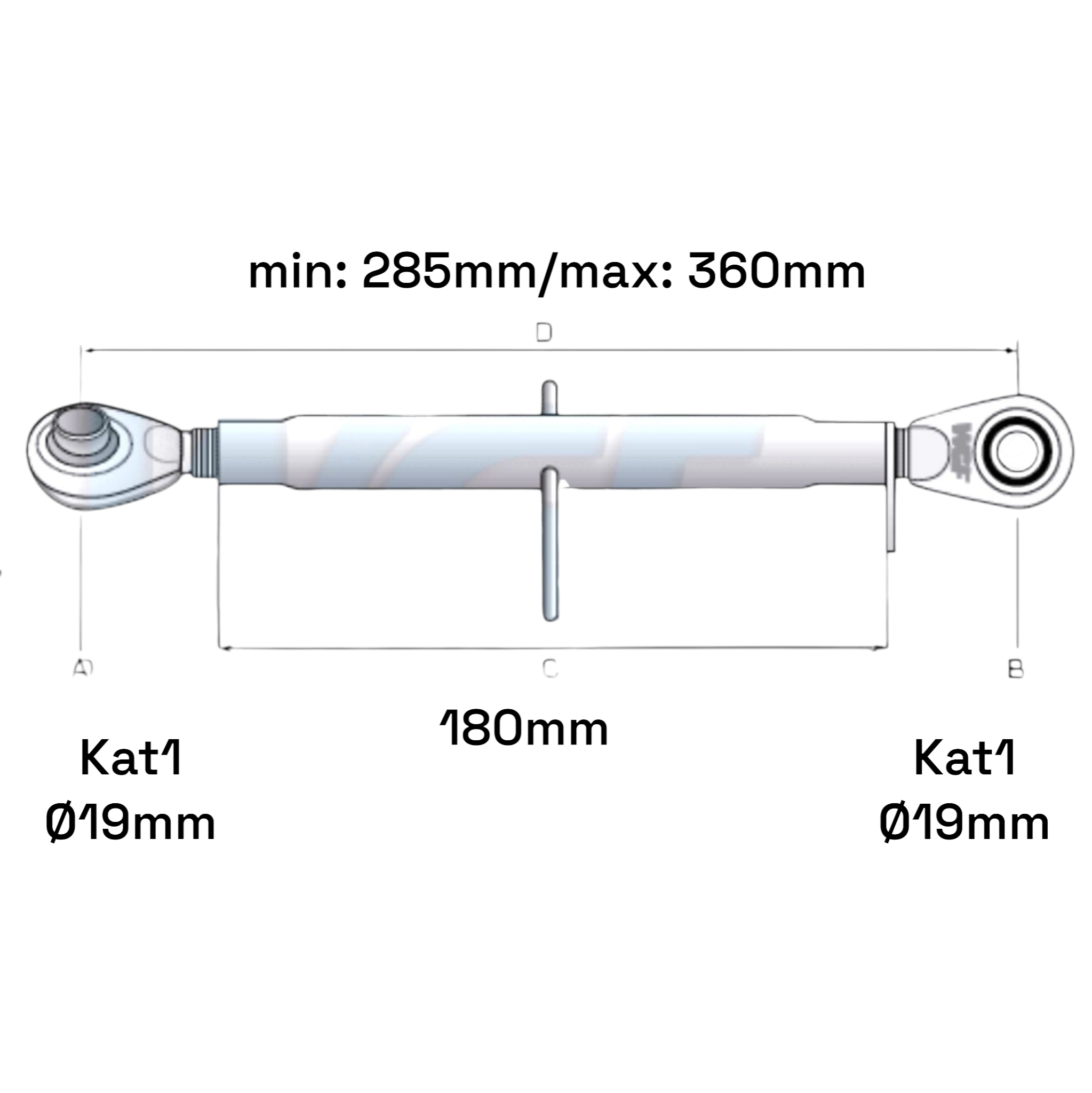Oberlenker Kat 1-1 M30x3,5 / 285-360mm