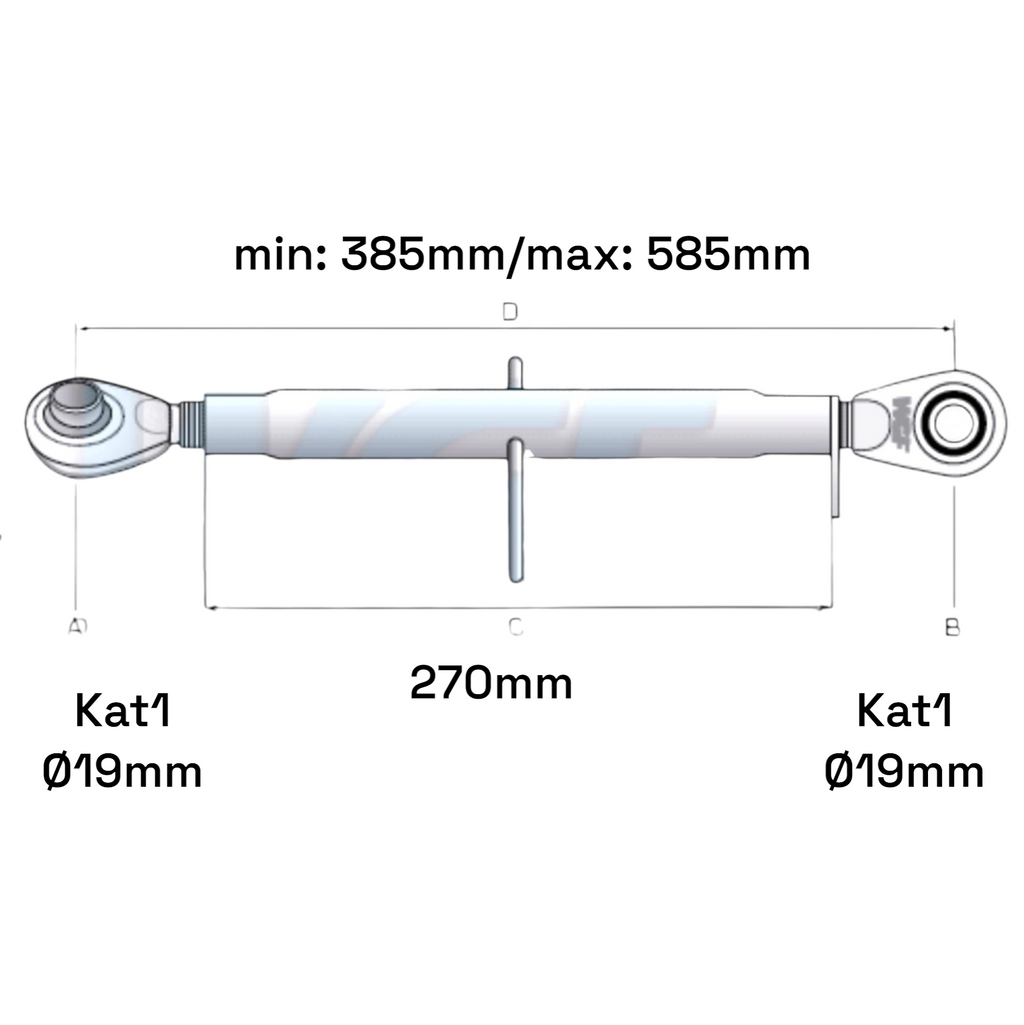 Oberlenker Kat 1-1 M30x3,5 / 385-585mm