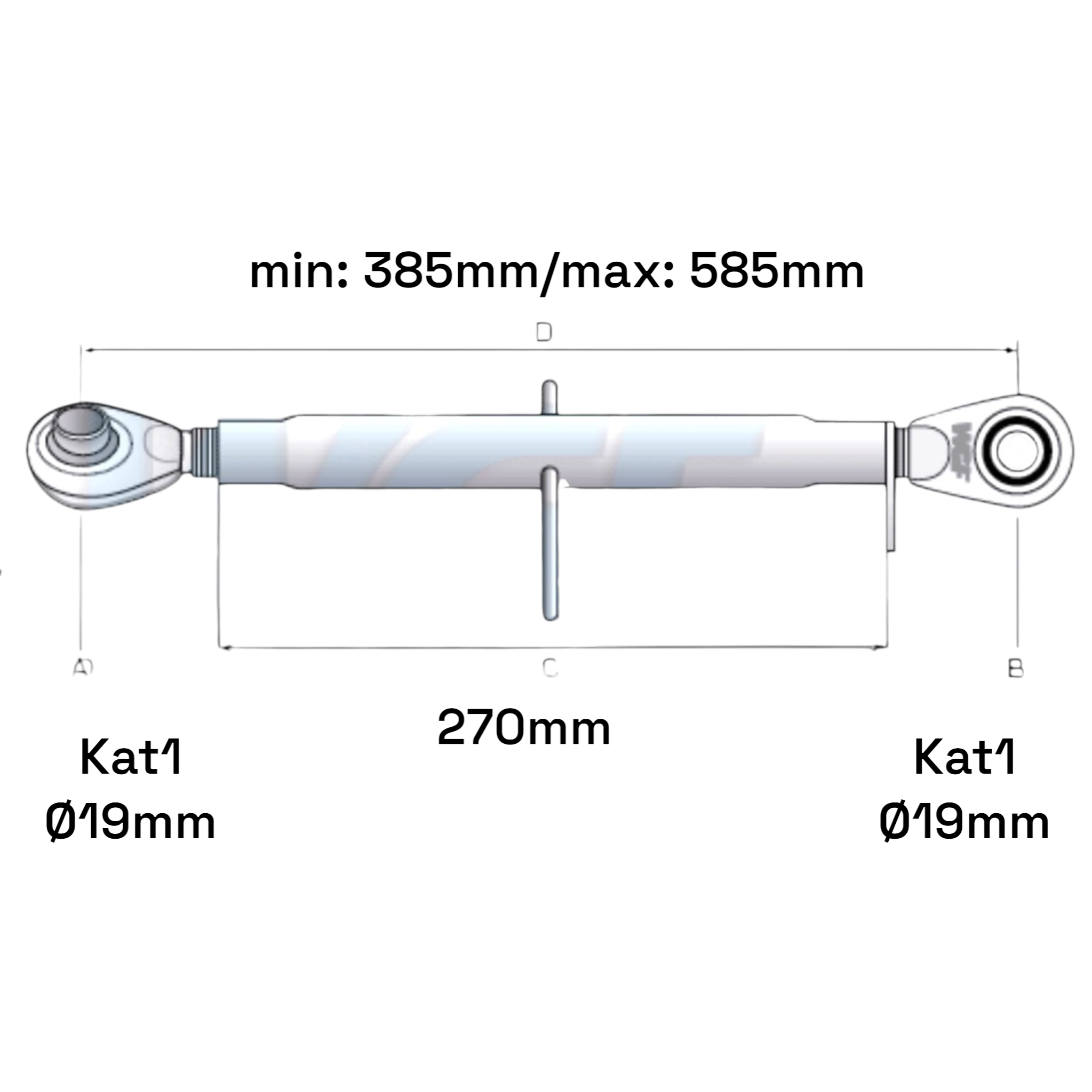 Oberlenker Kat 1-1 M30x3,5 / 385-585mm