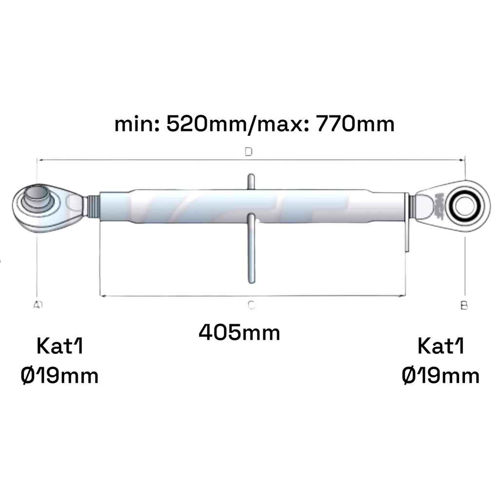 Oberlenker Kat 1-1 M30x3,5 / 520-770mm