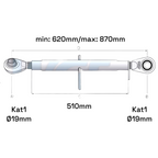 Oberlenker Kat 1-1 M30x3,5 / 620-870mm
