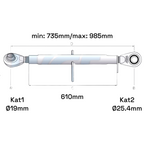 Oberlenker Kat 1-2 M30x3,5 / 735-985mm