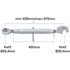 Oberlenker mit Fanghaken Kat 2-2 M30x3,5 / 635-875mm