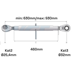 Oberlenker Kat 2-3 Extra Schwer M36x3mm / 630-930mm