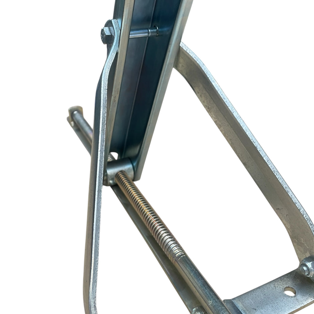 Anhänger- & Wohnwagen-Stützfuß Ausdrehstütze, verzinkt, max. Stützhöhe 44cm, Dreieck-Halterung mit 3 Bohrungen, Ausdrehen mit 6-Kant