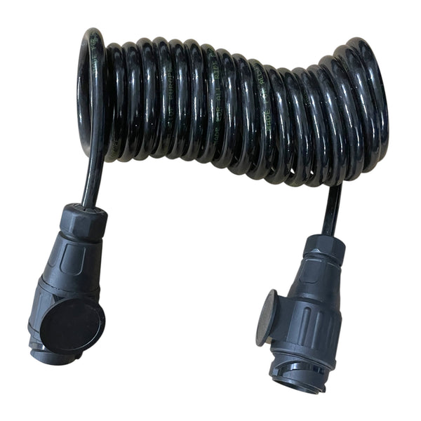 Spiralverbindungskabel, 13-polig, beidseitig Stecker, 3,0m, Kunststoff, für Anhänger