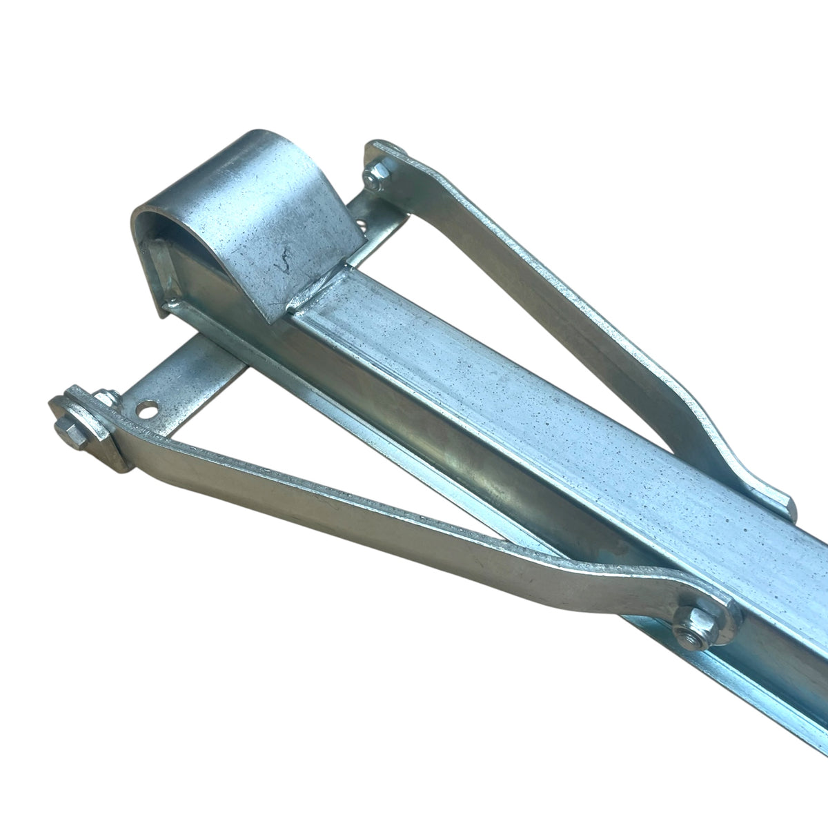 Anhänger- & Wohnwagen-Stützfuß Ausdrehstütze, verzinkt, max. Stützhöhe 44cm, Dreieck-Halterung mit 3 Bohrungen, Ausdrehen mit 6-Kant