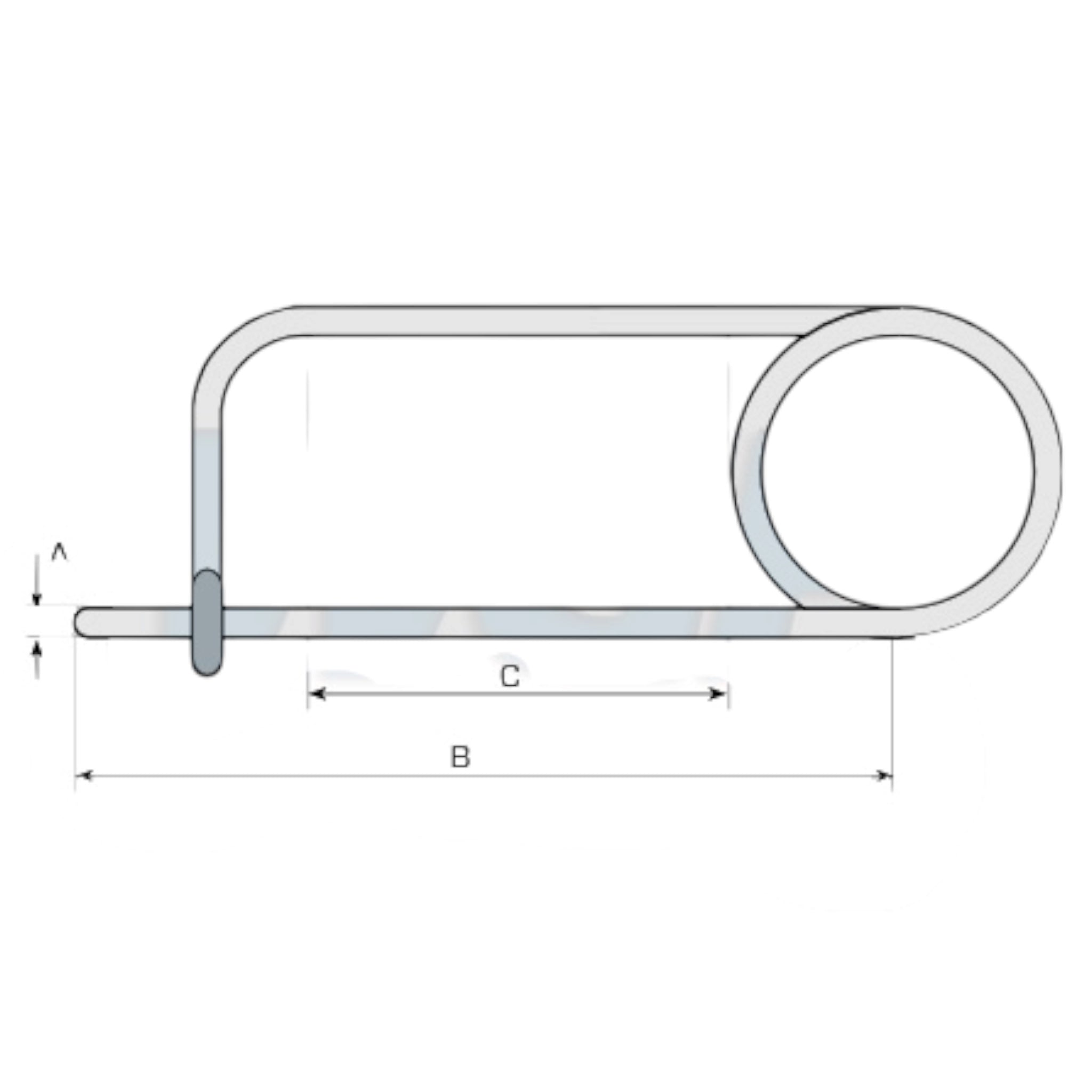 Federstift Sicherungsstecker Ø 3mm für Gerätedreieck 74mm