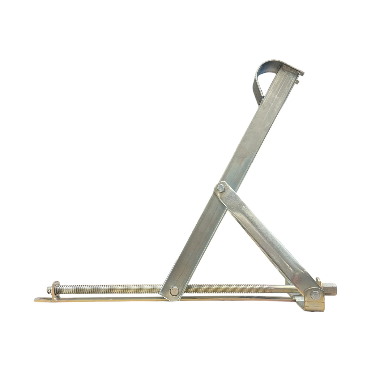 Anhänger- & Wohnwagen-Stützfuß Ausdrehstütze, verzinkt, max. Stützhöhe 44cm, Dreieck-Halterung mit 3 Bohrungen, Ausdrehen mit 6-Kant