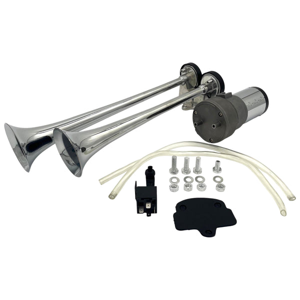 Zweiklang-Druckluftfanfare mit Kompressor, 12V