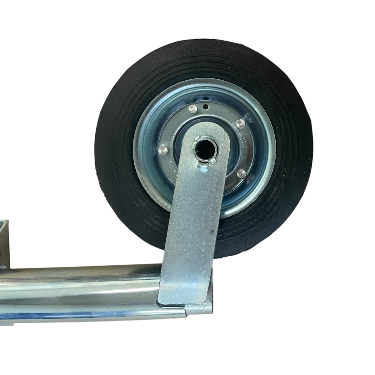 PKW-Anhänger Stützrad Ø48mm, 200x50mm, Vollgummi, 150kg, mit oder ohne Klemmhalter