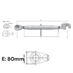 Oberlenker mit Fanghaken Kat 2-3 Schwer M36x3 / 620-940mm