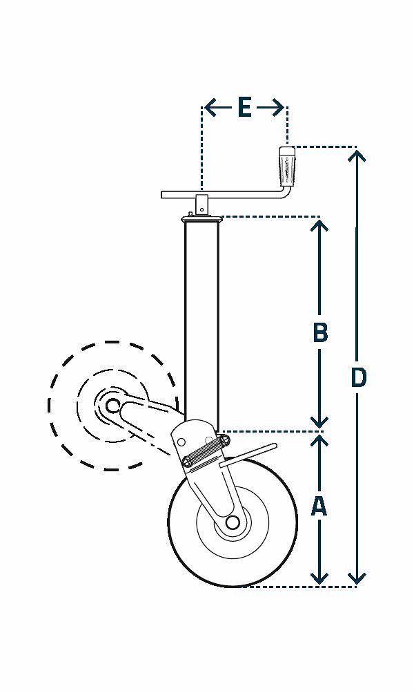 Simol Stützrad 1500 kg Stützlast halbautomatisch