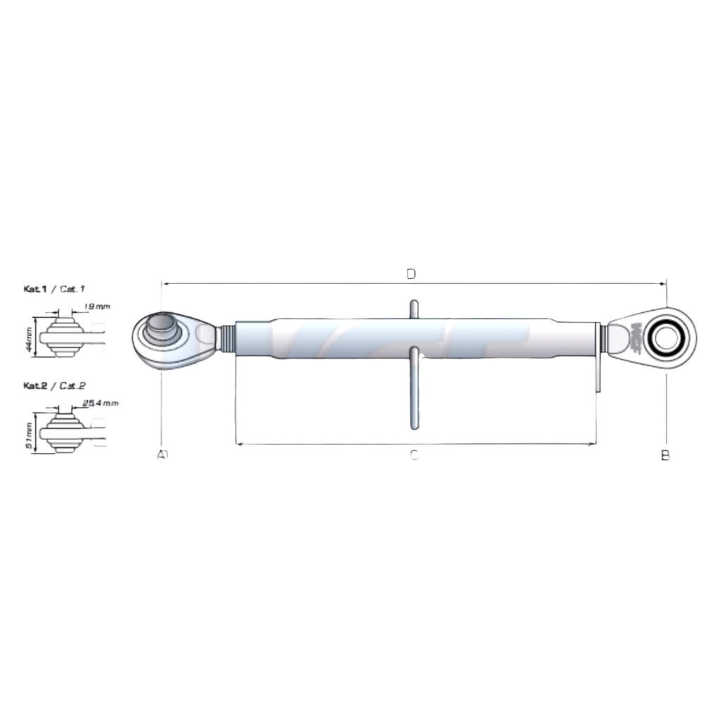 Oberlenker Kat 1-1 M30x3,5 / 1060-1310mm