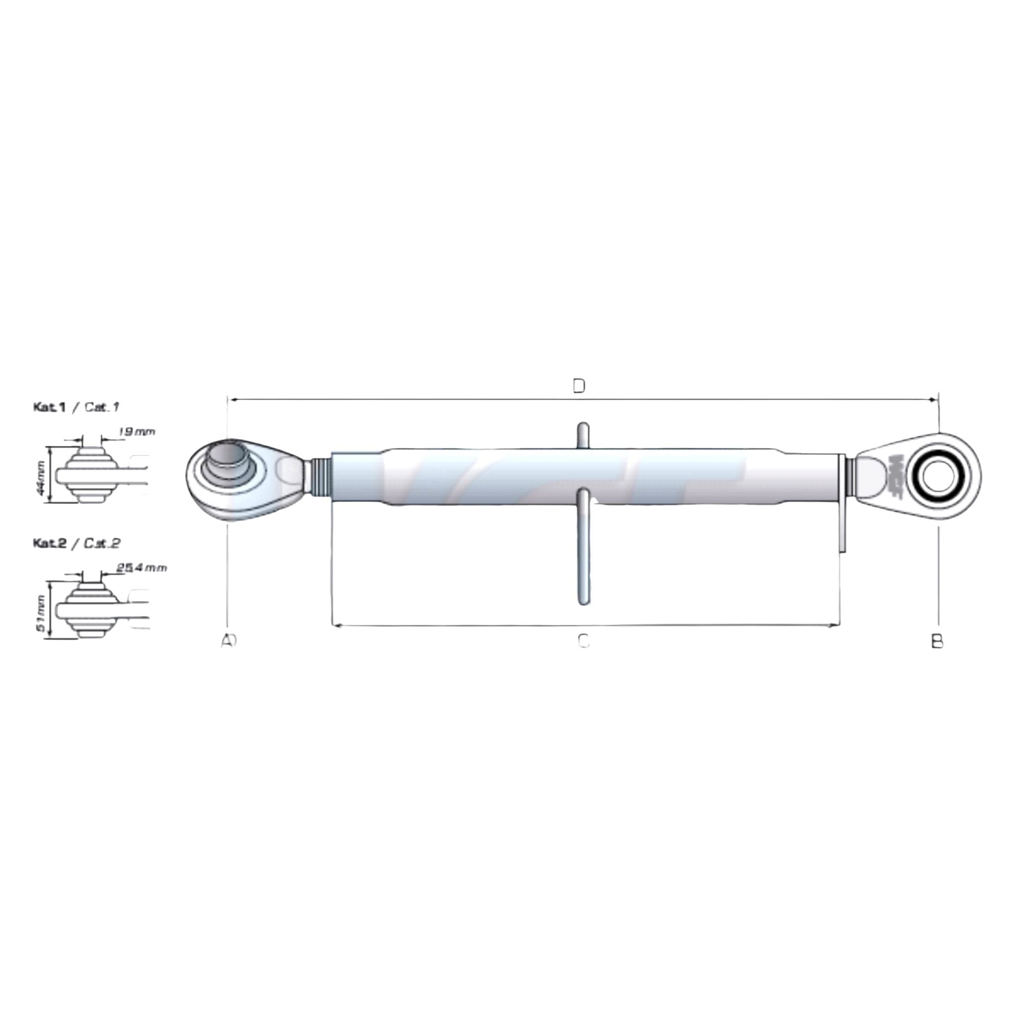Oberlenker Kat 1-1 M30x3,5 / 1060-1310mm
