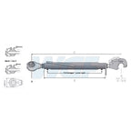 Oberlenker Fanghaken Kat 2-2 für Fendt M30x3,5mm / 515-755mm (24To.)