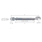 Fanghaken Oberlenker Gabelkopf  Kat 2-2 für John Deere M30x3,5mm / 550-790mm (24 To.)