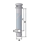 Oberlenkerbolzen Kat 1  76/95mm mit Loch verzinkt