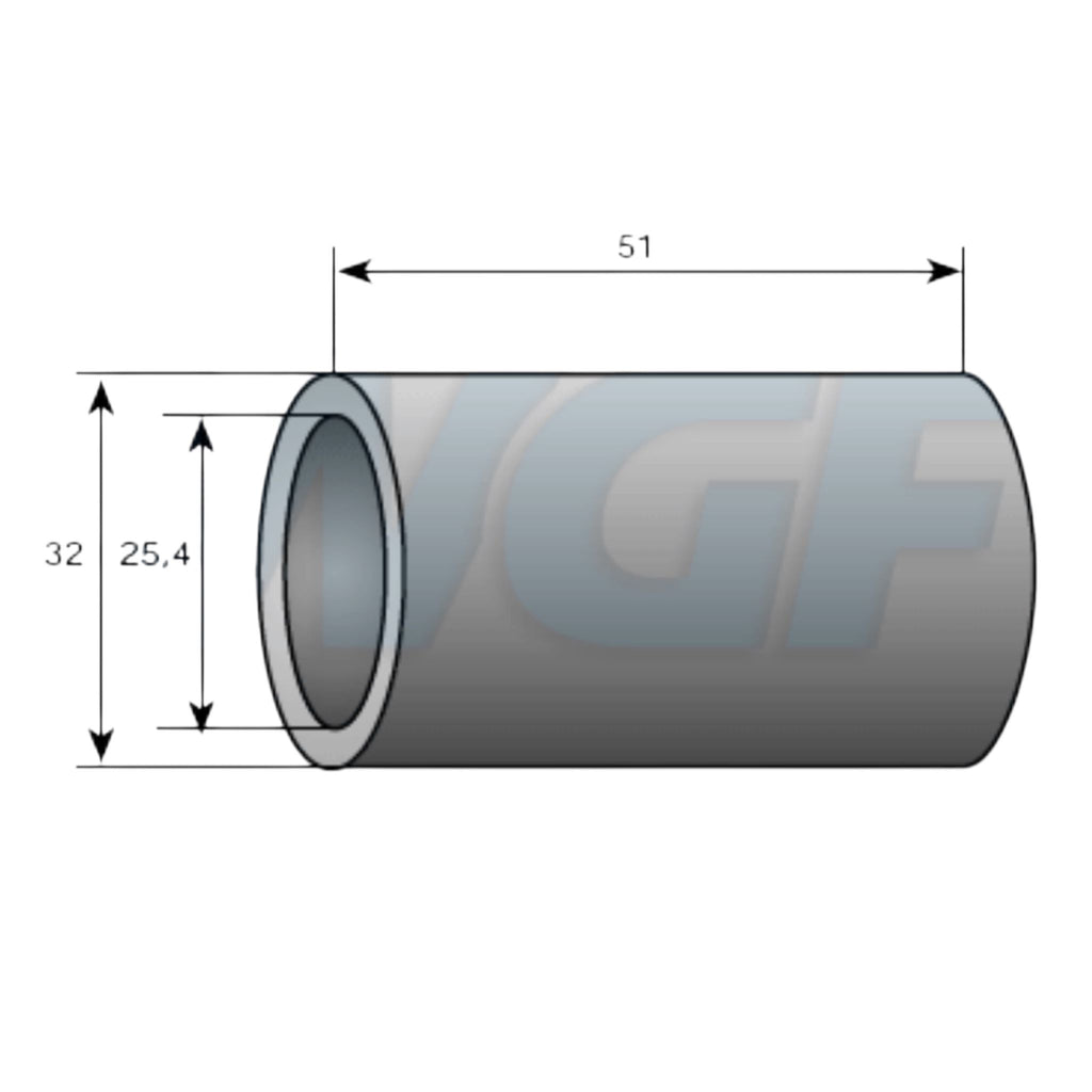 Oberlenker Reduzierhülse Kat 2-3 / 51mm  Reduzierbuchse