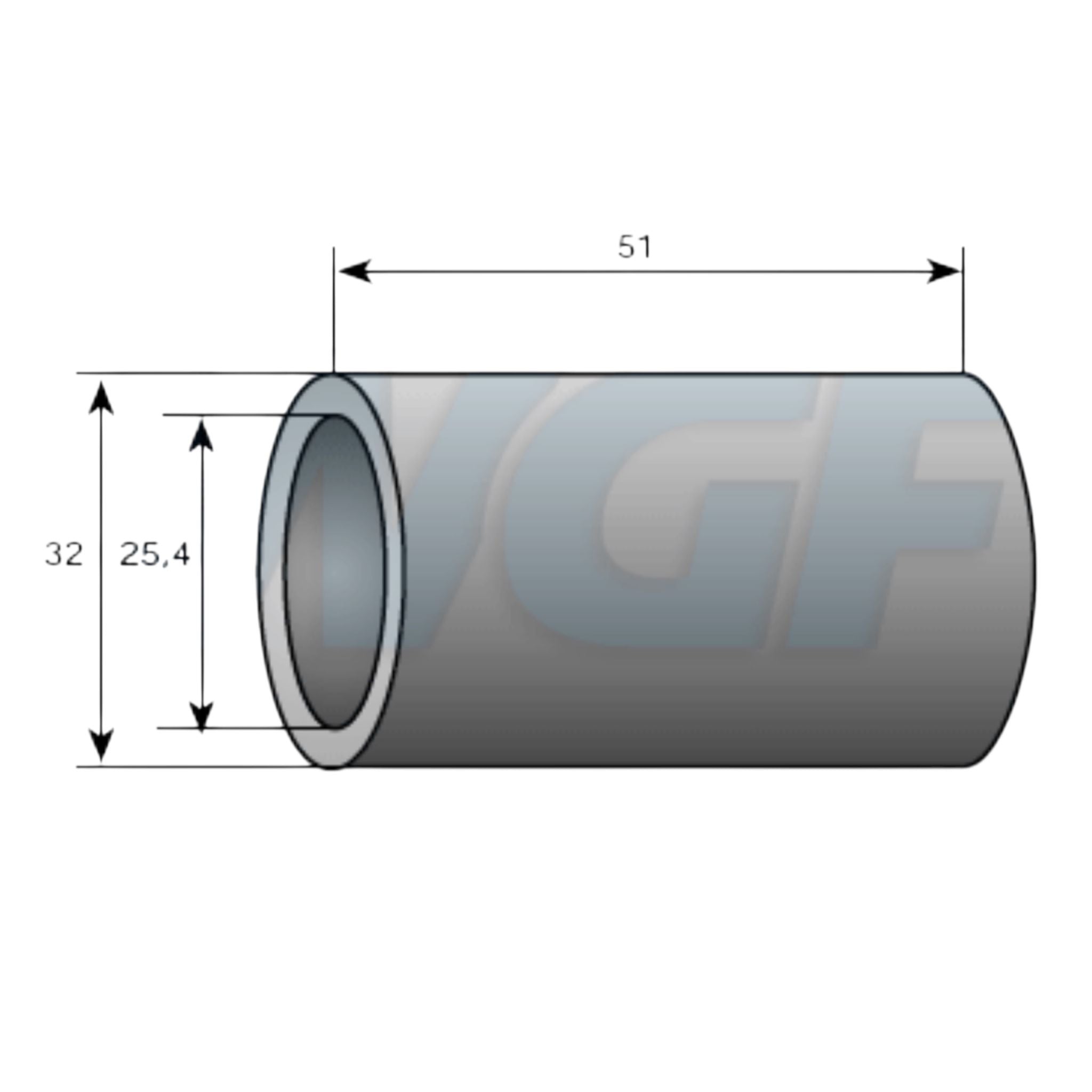 Oberlenker Reduzierhülse Kat 2-3 / 51mm  Reduzierbuchse