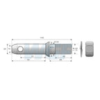 Unterlenkergerätebolzen Kat 1-1 / 140mm Gewindebolzen