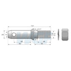 Unterlenkergerätebolzen Kat 2-2 / 147mm Gewindebolzen