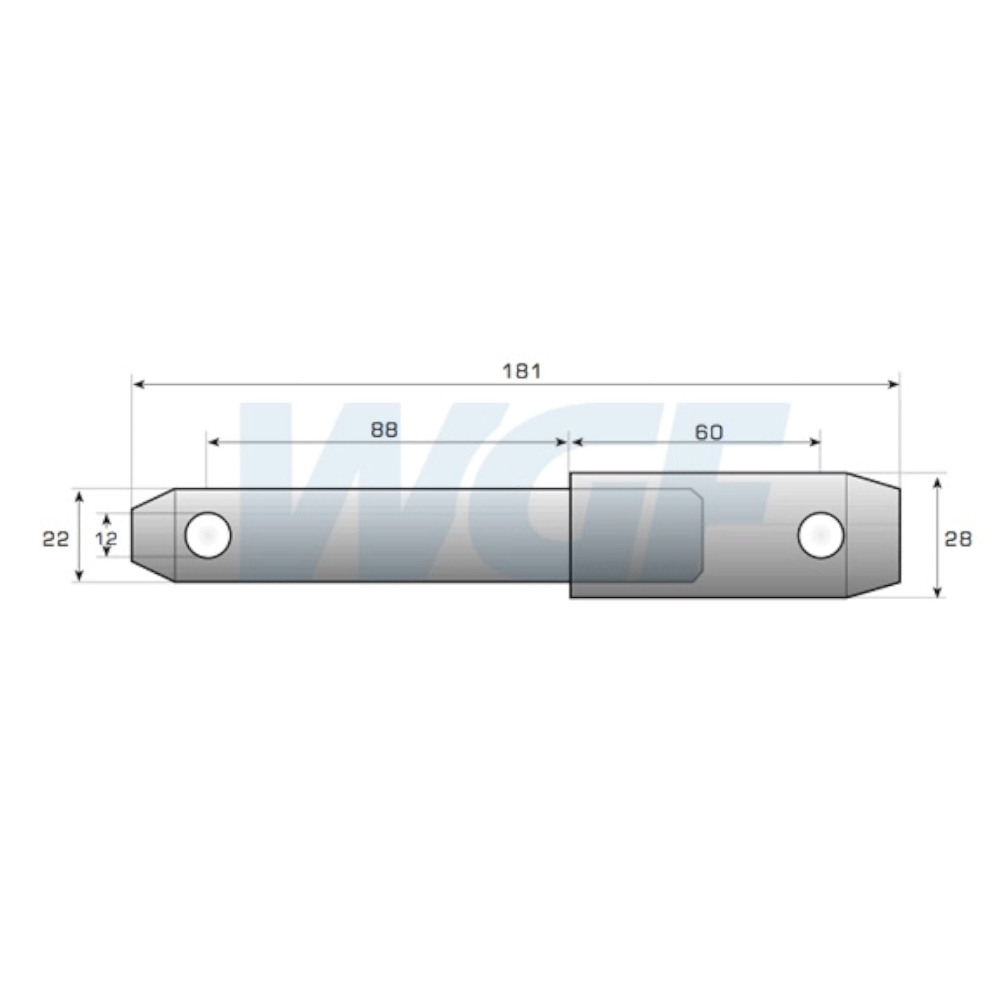 Unterlenkerstufen Bolzen Kat 1-2 / 181mm