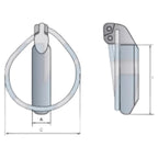Klappstecker Unterlenker Kat 2 11x58mm mit Kette Spezial Splint