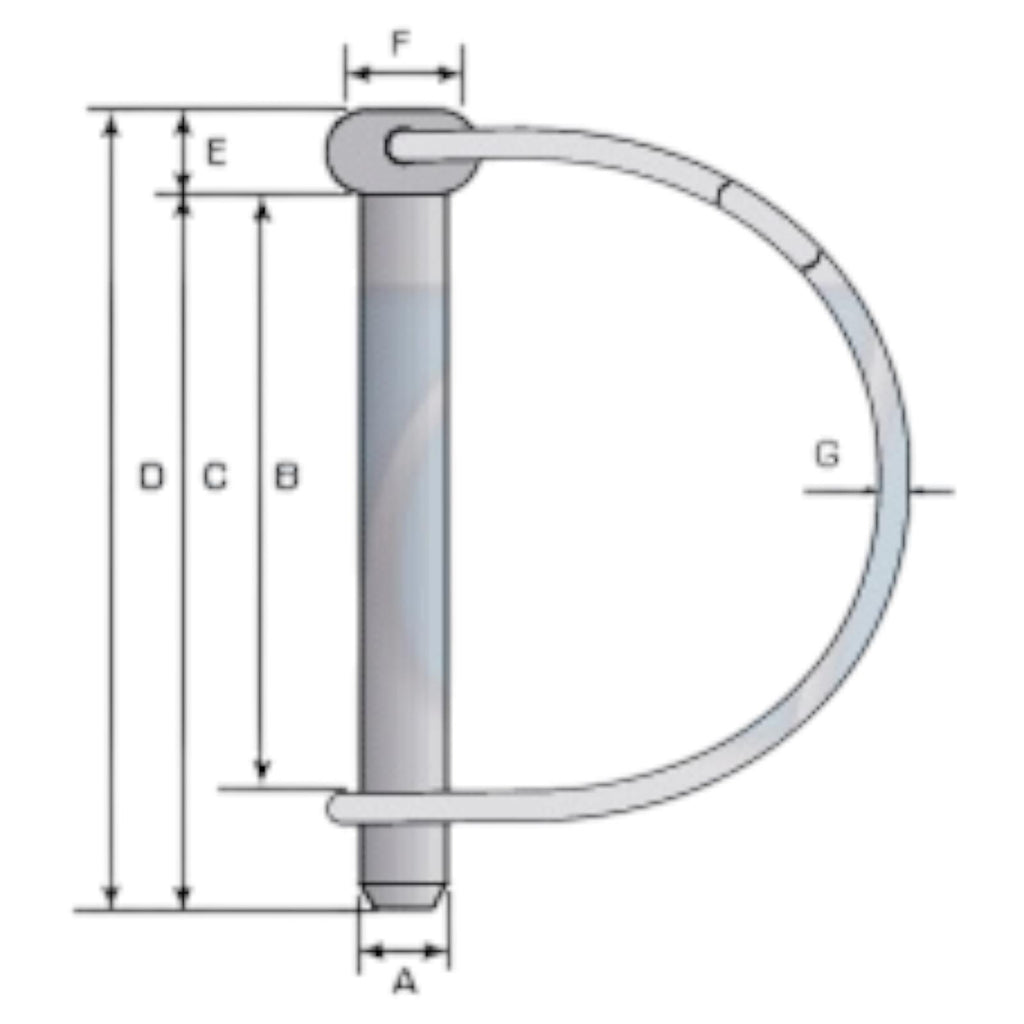 Rohrklappstecker 7 x 45mm mit Rastverschluss runder Bügel