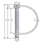 Rohrklappstecker 7 x 45mm mit Rastverschluss runder Bügel
