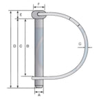 Rohrklappstecker 7 x 45mm mit Rastverschluss runder Bügel – Sparpack