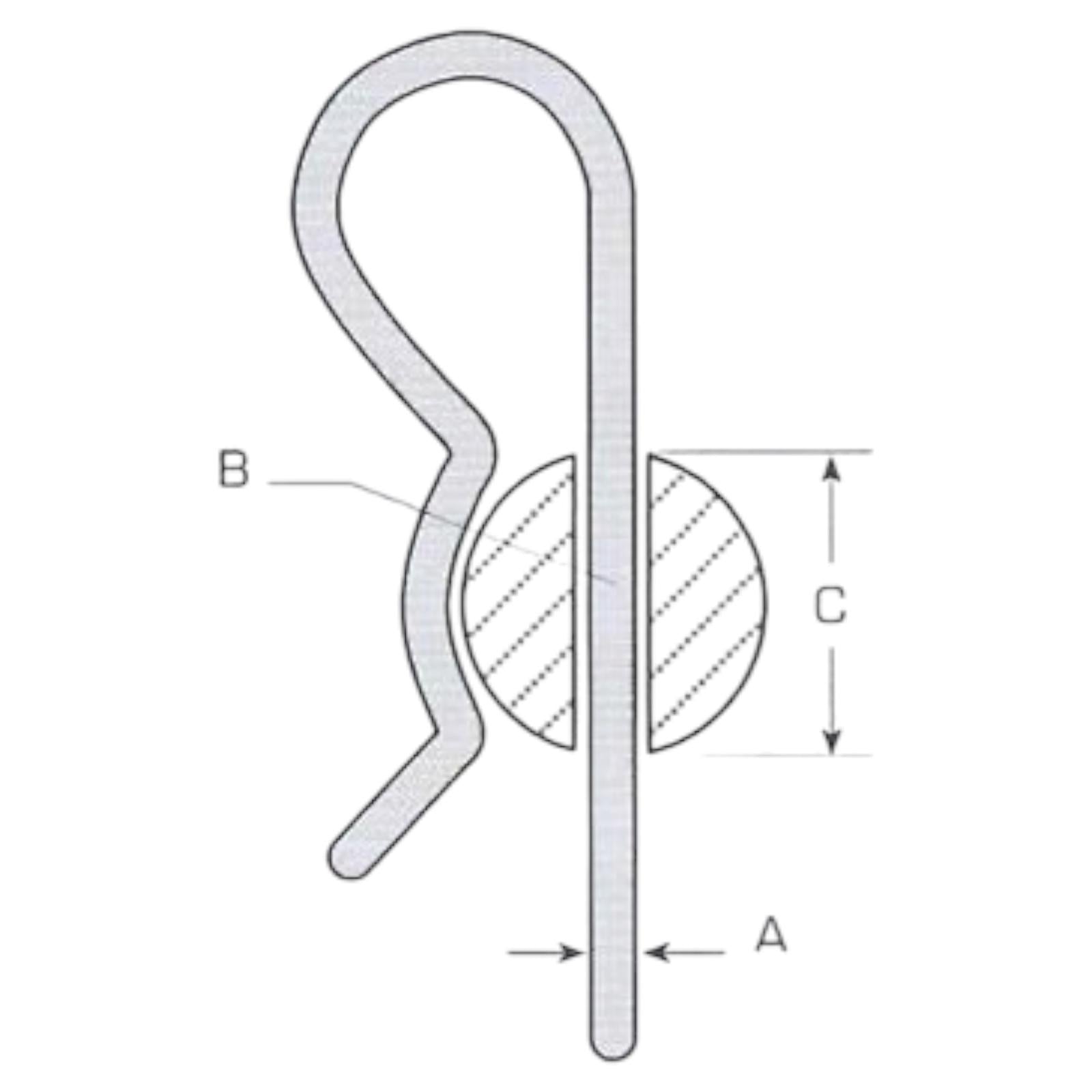 Federstecker für Welle 17 - 24mm Ø4mm doppelt gebogen