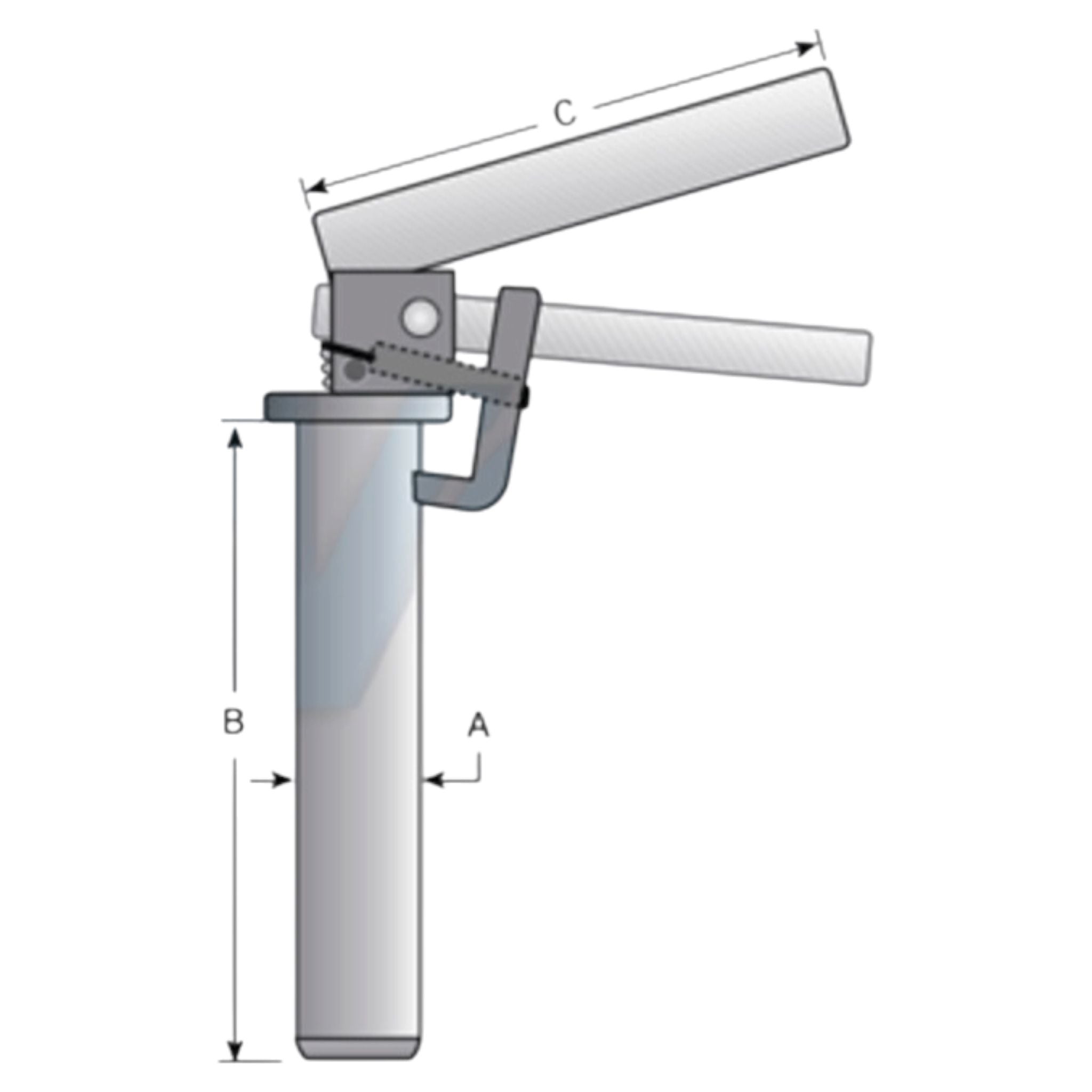 Anhängersicherungsbolzen Einhandgriff 130mm Ø 31mm