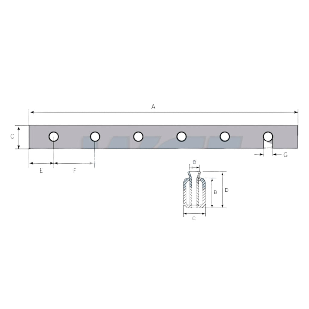 Zinkenträger für 7 Frontladerzinken 1200mm Länge