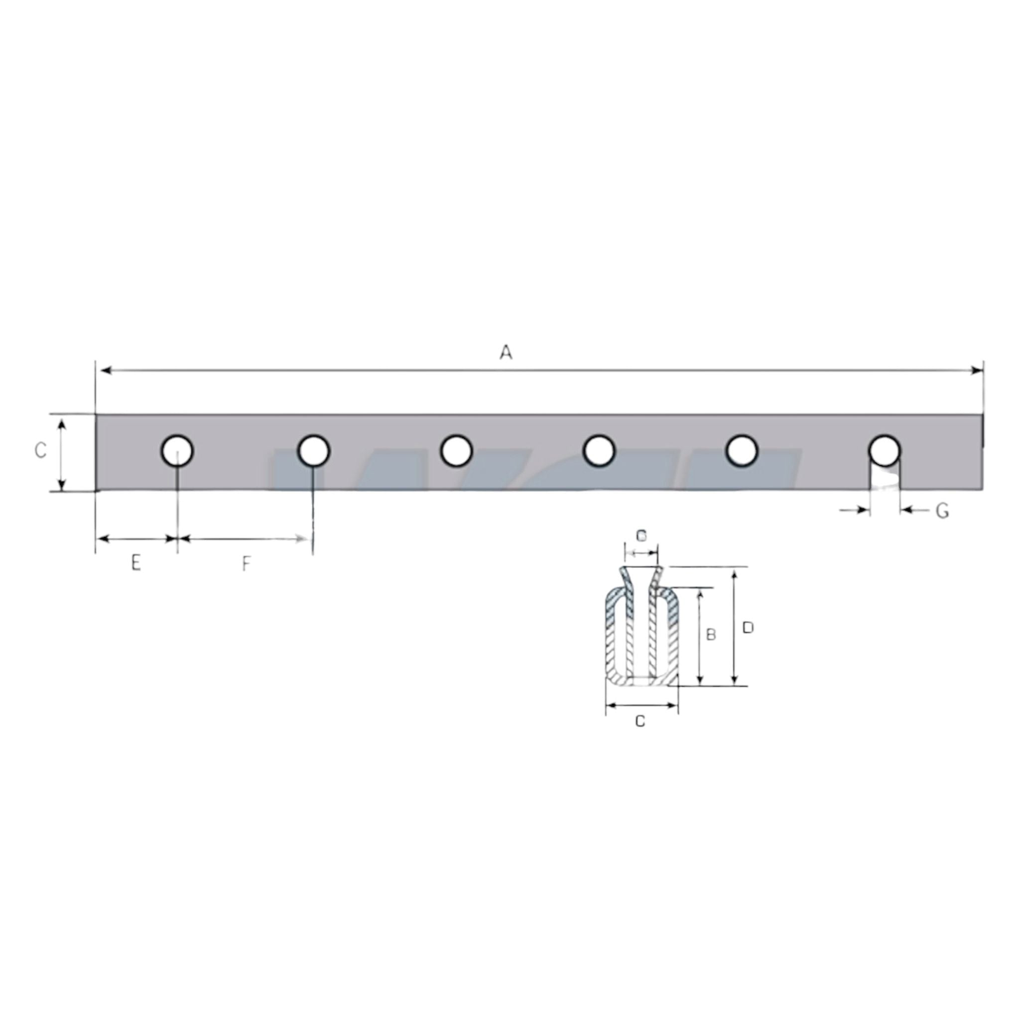 Zinkenträger für 7 Frontladerzinken 1200mm Länge
