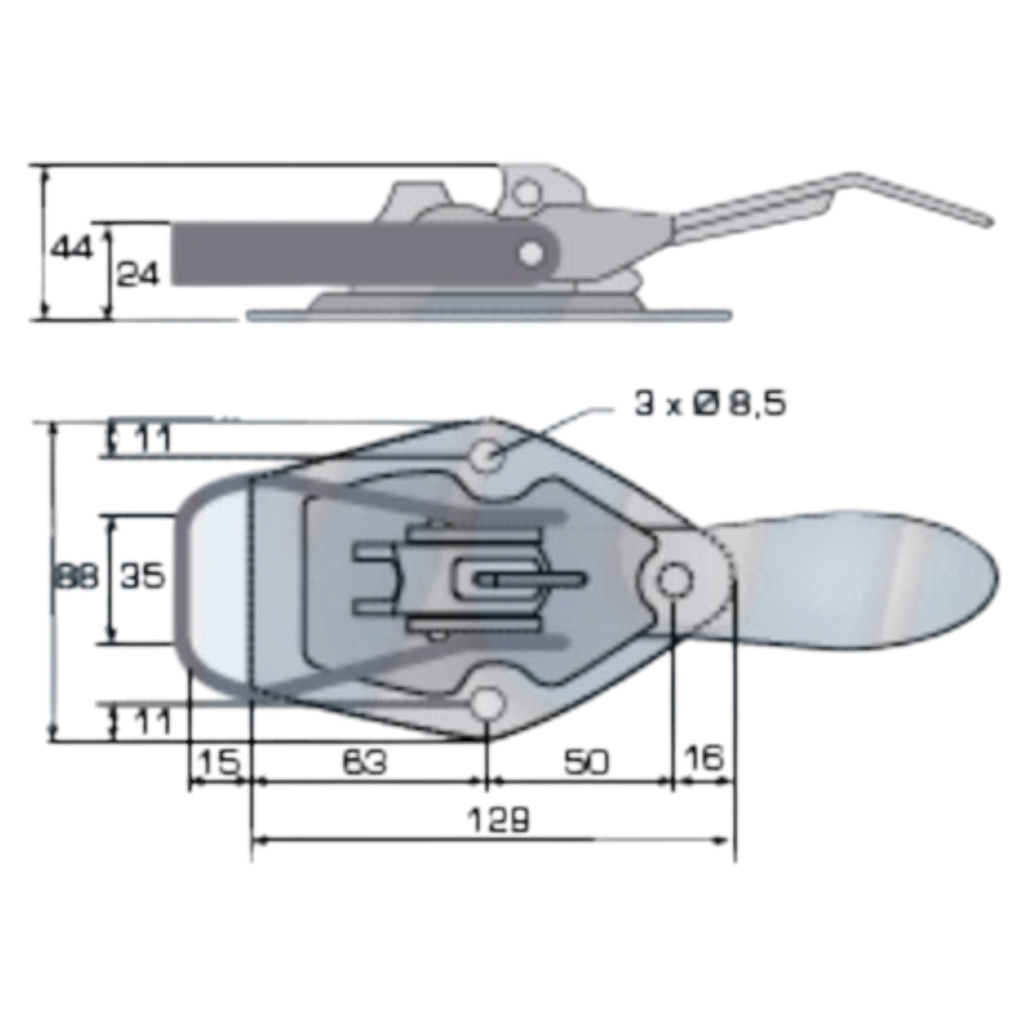 Bordwandverschluss und Gegenhalter Links Set